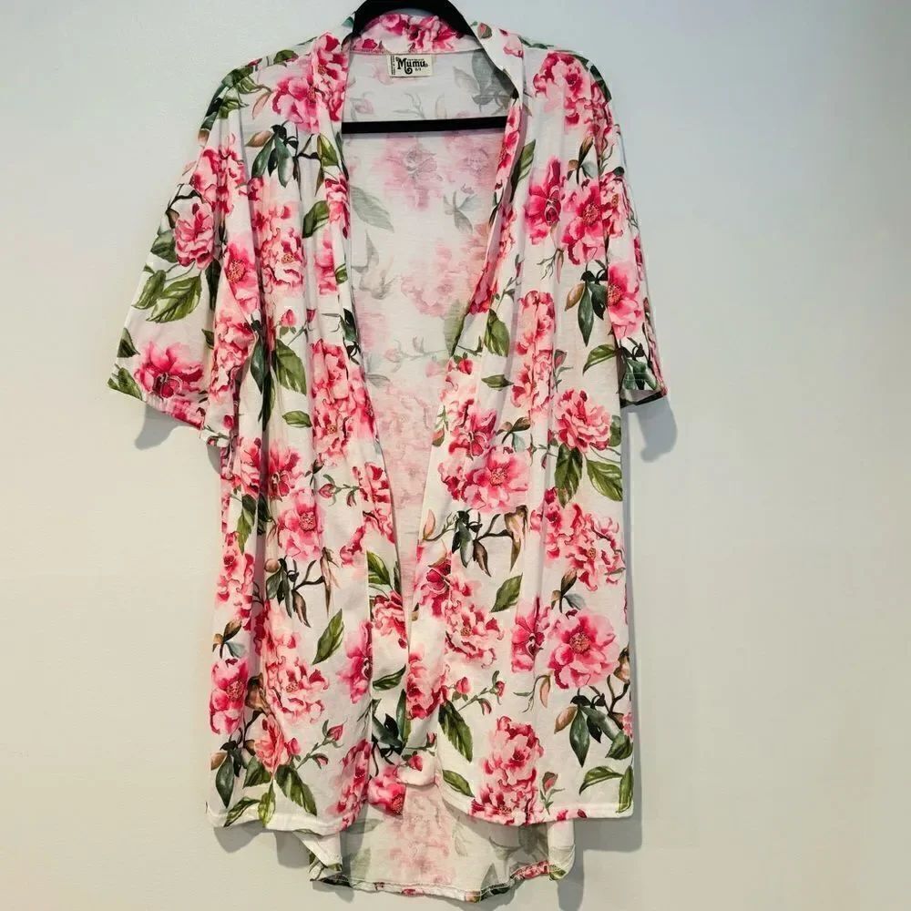 Show Me Your Mumu Brie Floral Robe in Garden of Blooms Print One Size - Picture 3 of 5